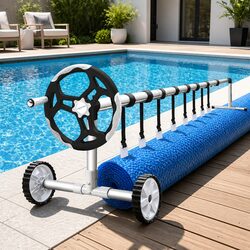 Durable Solar Blanket Pool Cover 6.5x3m with Roller