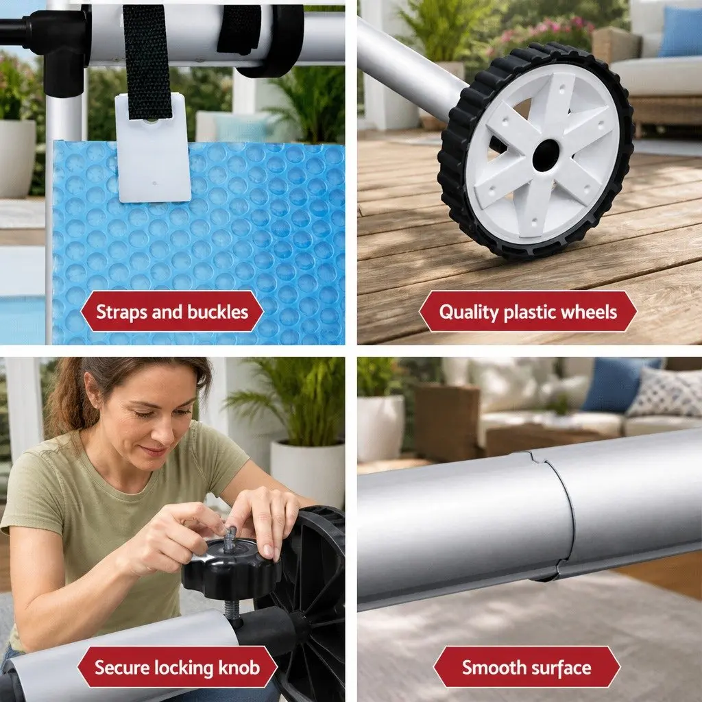 Solar Blanket Pool Cover 6.5x3m with Roller