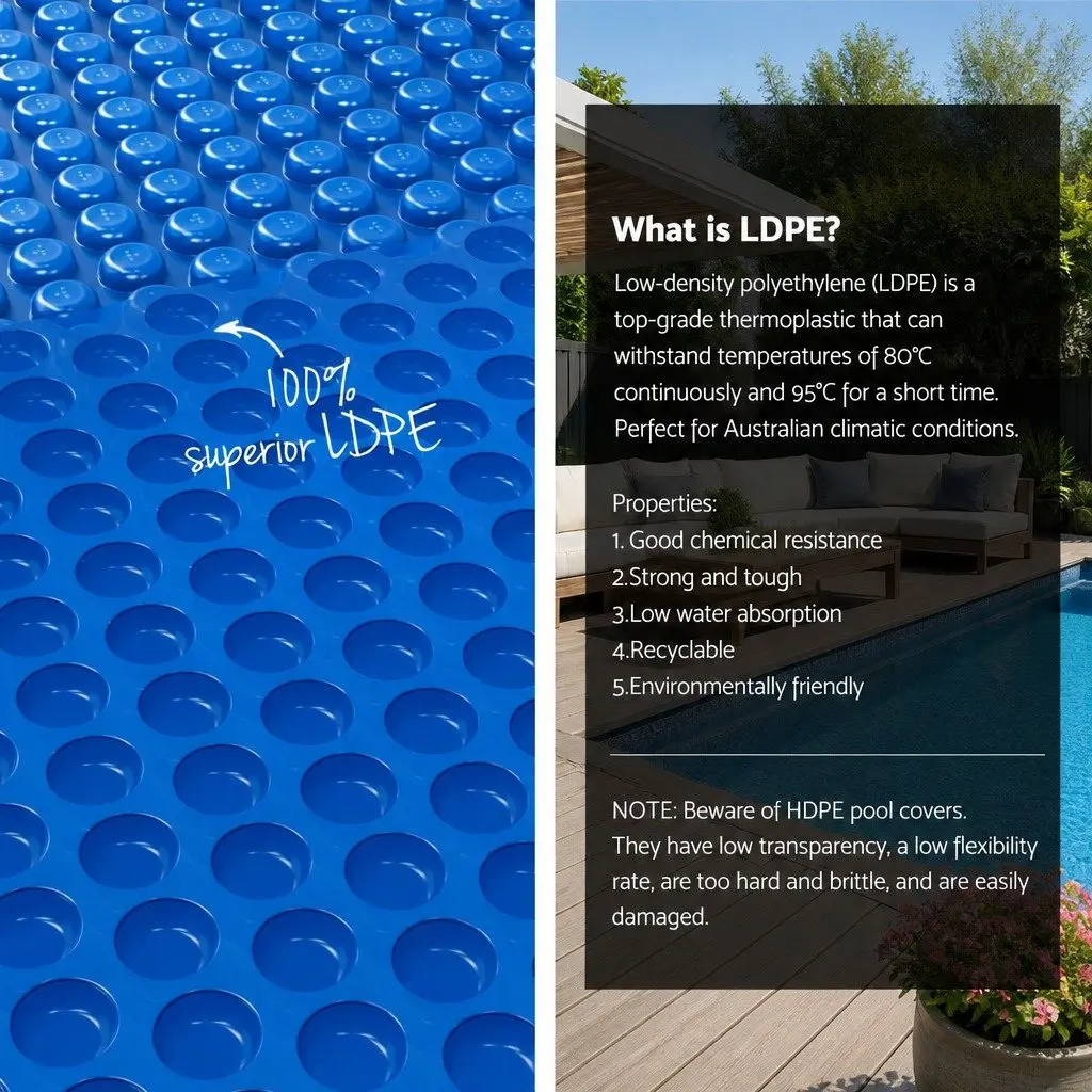 600 Micron Solar Pool Cover 6.5x3m Blue