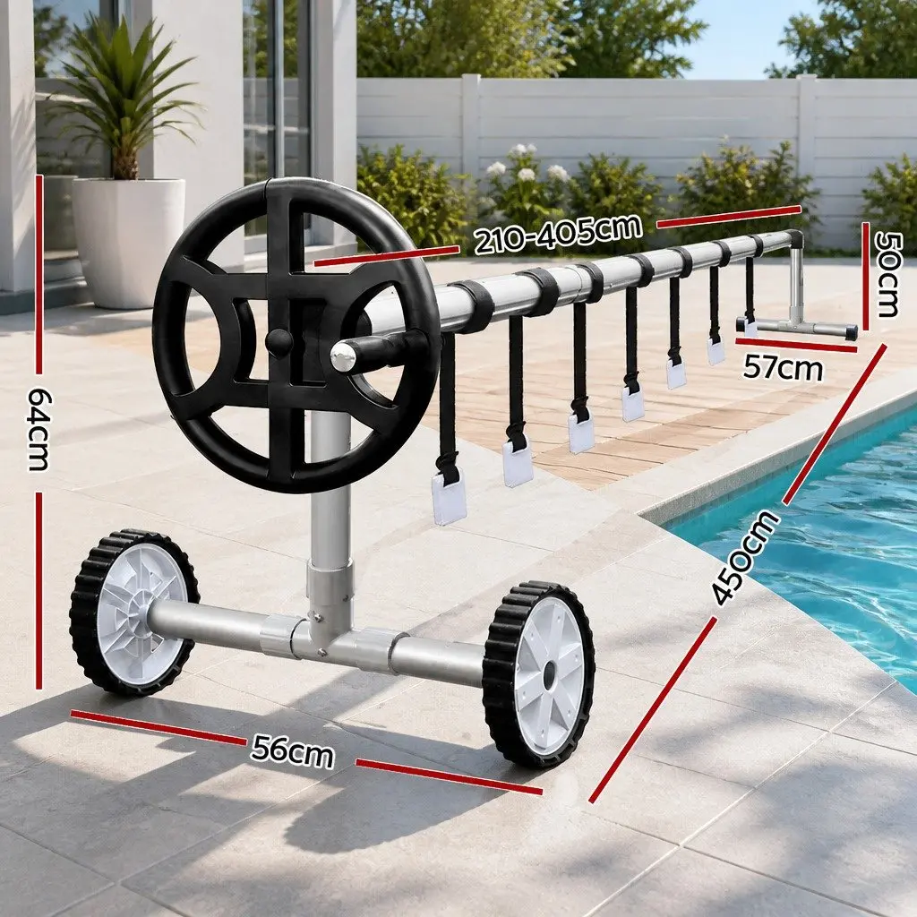 6.5x3m Solar Pool Cover & Adjustable Aluminium Roller