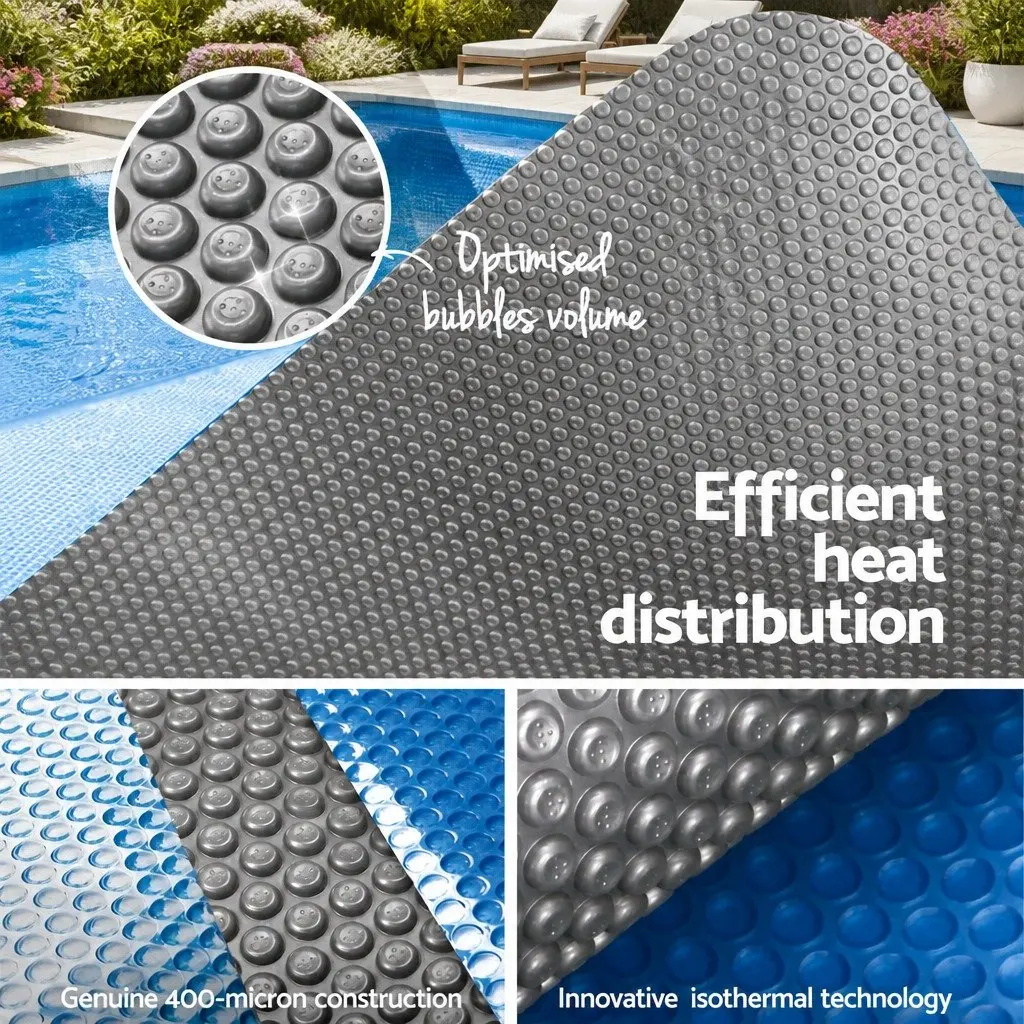 6.5x3m Solar Pool Cover & Adjustable Aluminium Roller