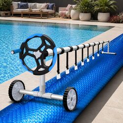 Durable 6.5m x 3m Solar Pool Cover with Adjustable Aluminium Roller