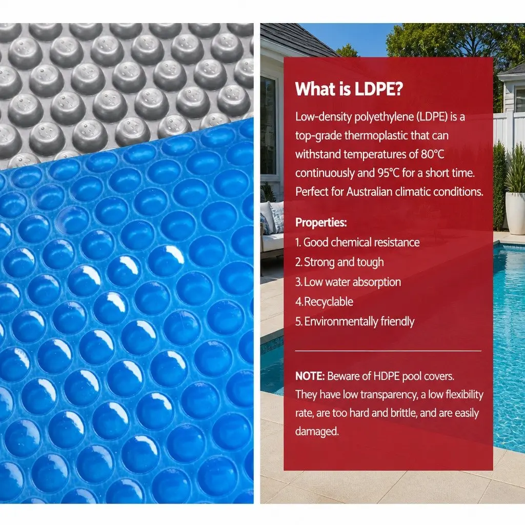 6.5m x 3m Solar Pool Cover with Adjustable Aluminium Roller