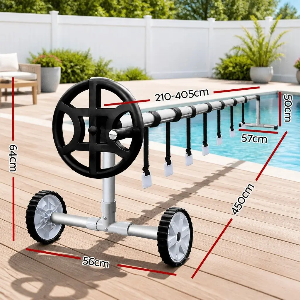 7x4m Solar Pool Cover with Adjustable Aluminium Roller