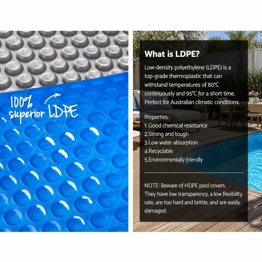 7x4m Solar Pool Cover with Adjustable Aluminium Roller