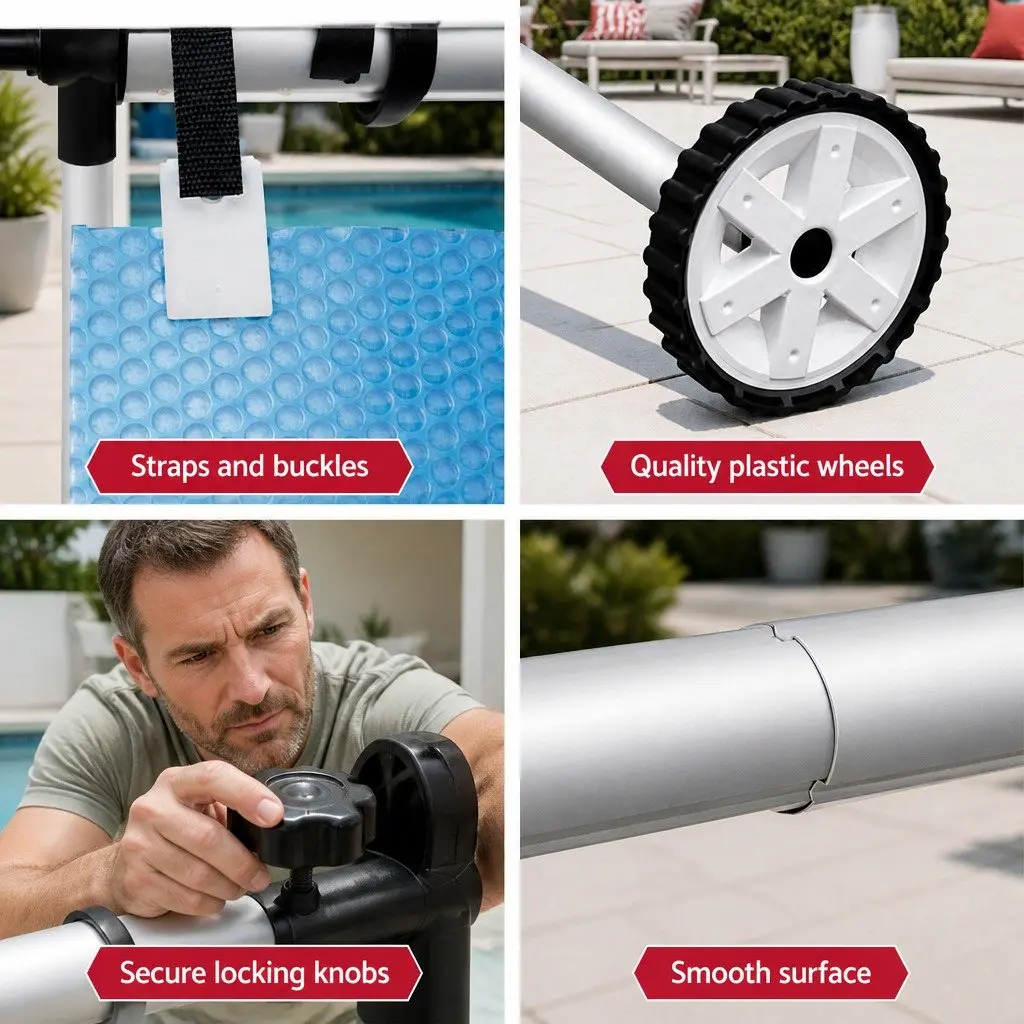 7x4m Pool Cover Solar Blanket with Aluminium Roller