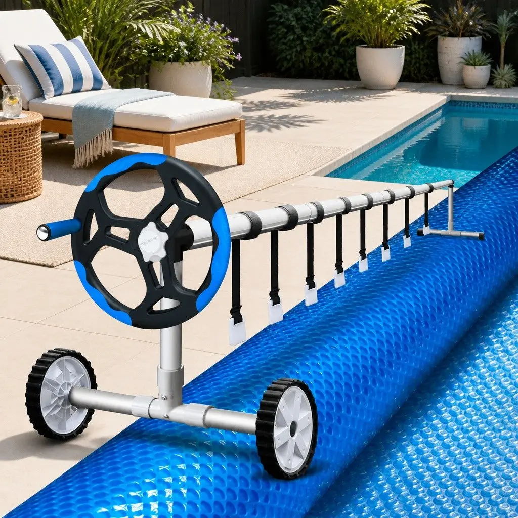 7x4m Pool Cover Solar Blanket with Aluminium Roller