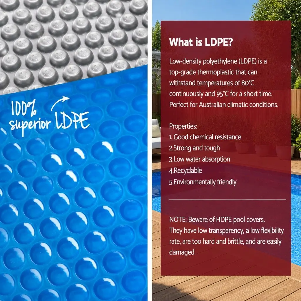 Pool Cover 7x4m 500 Micron Blue Silver Solar Blanket with Aluminium Roller 5.5m Width