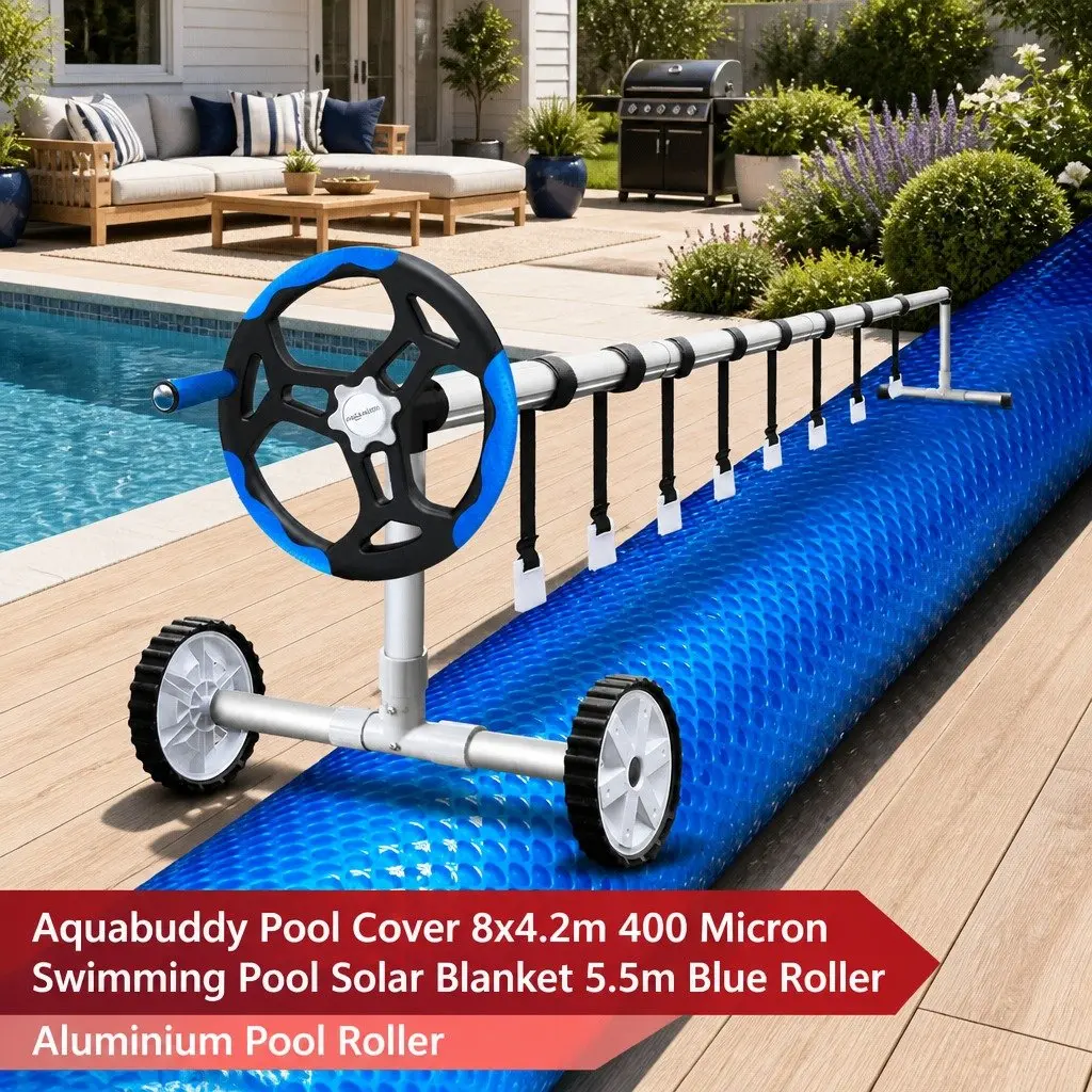 Solar Pool Cover 8x4.2m with Roller