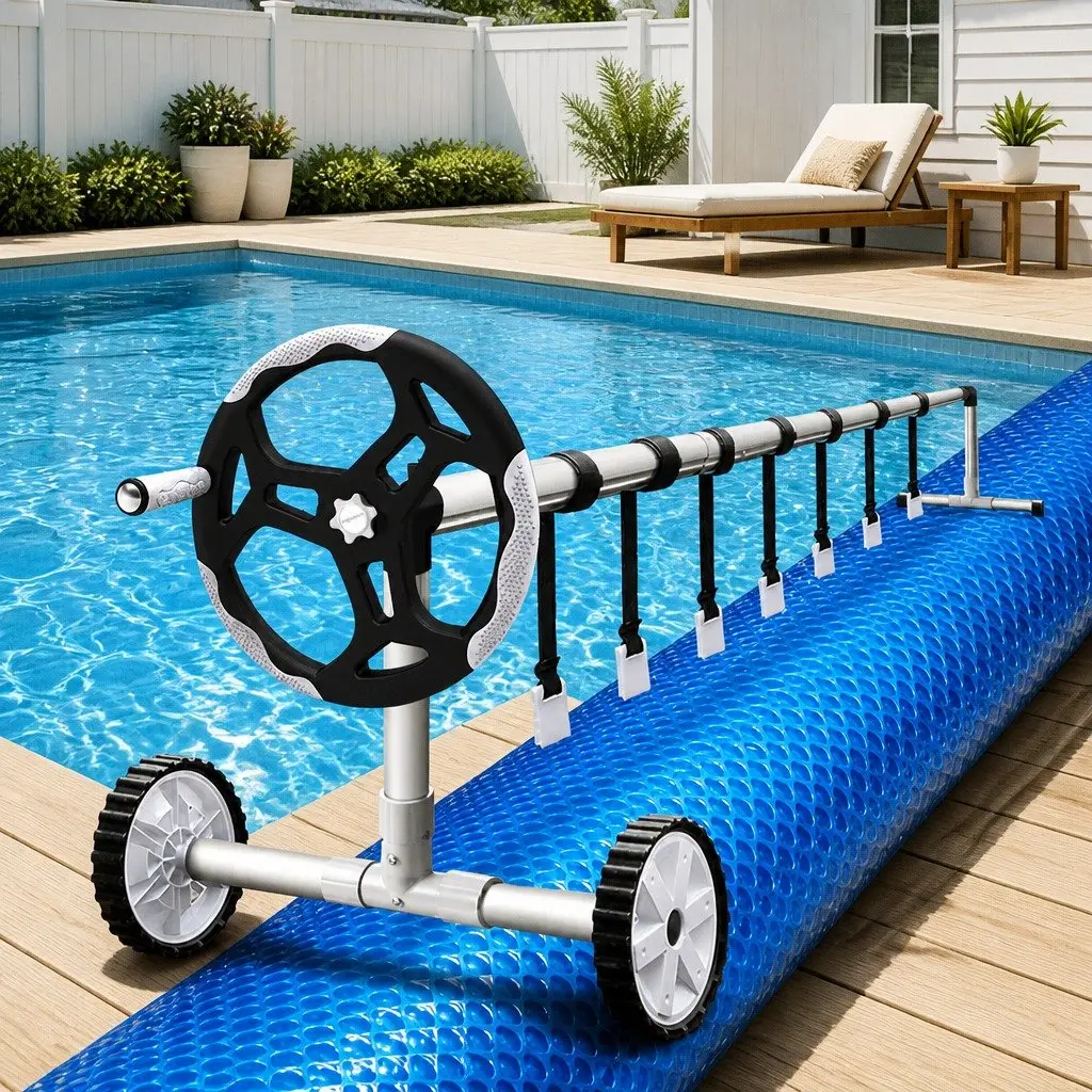 8x4.2m Solar Pool Cover with Durable Roller 5.5m