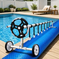 Premium 8x4.2m Solar Pool Cover with Durable Roller 5.5m