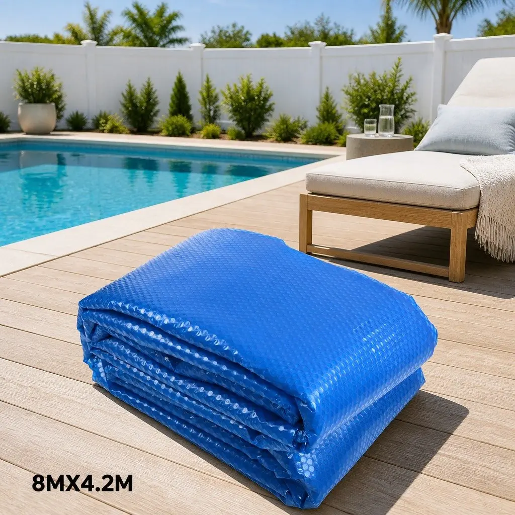 8x4.2m Solar Pool Cover with Durable Roller 5.5m