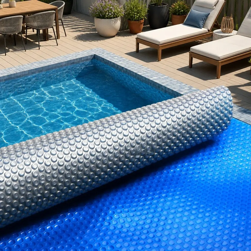 Solar Pool Cover LDPE 8x4.2m Blue Silver Bubble