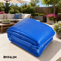 Pool Cover 8x4.2m 400 Micron Solar Blanket Roller Aluminium Adjustable Heating