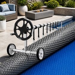 Heavy-Duty Solar Pool Cover 8x4.2m with Aluminium Roller
