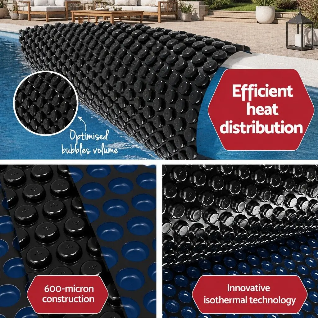 Solar Pool Cover 8.5x4.2m with Aluminium Roller
