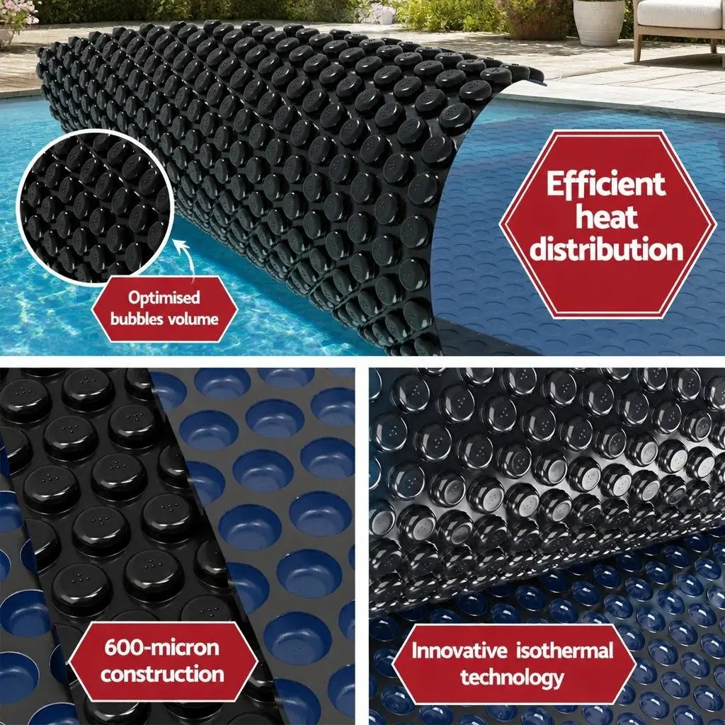 Solar Pool Cover 8.5x4.2m with Aluminium Roller
