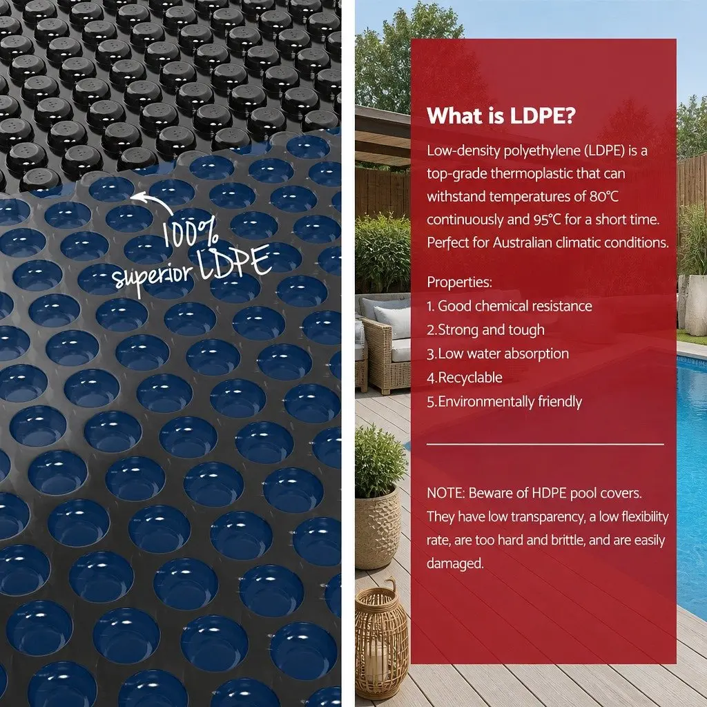 Solar Pool Cover 8.5x4.2m with Aluminium Roller