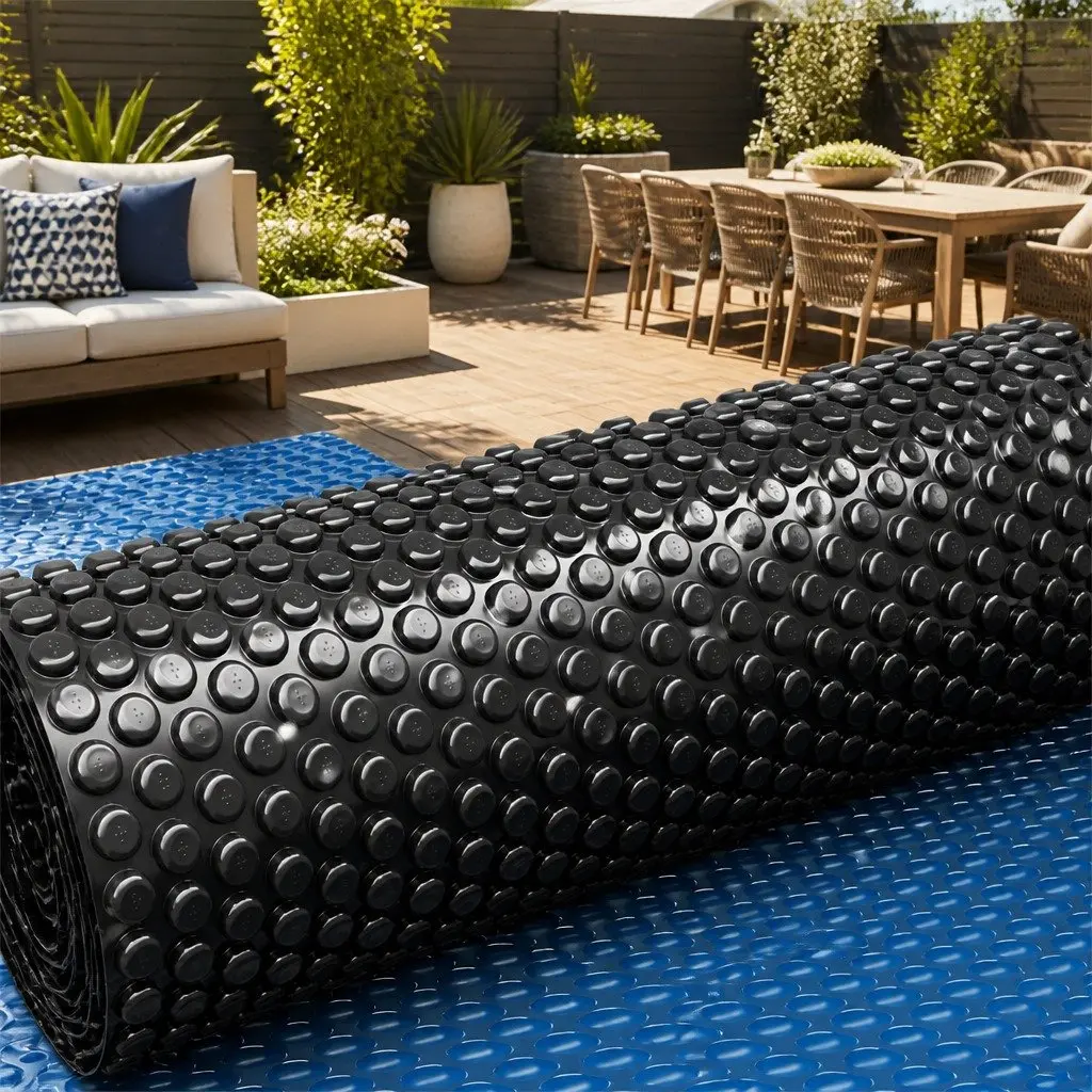 Solar Pool Cover Blue Black 8.5m x 4.2m 600 Micron Bubble Blanket for Heat Retention and UV Protection