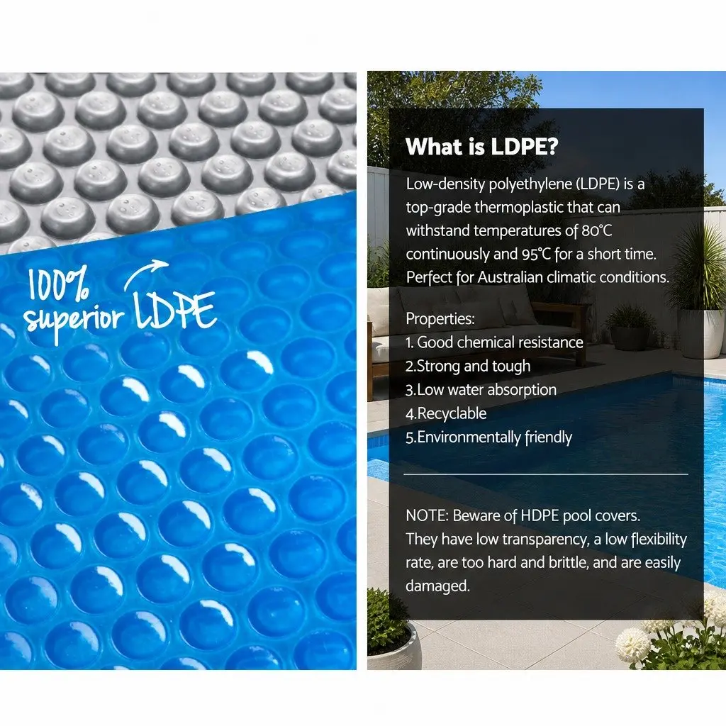Solar Pool Cover 8.5x4.2m with Durable Roller System