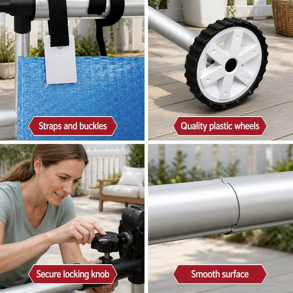 Solar Pool Cover 8.5x4.2m with Durable Roller System