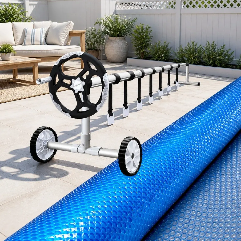 Solar Pool Cover 8.5x4.2m with Durable Roller System