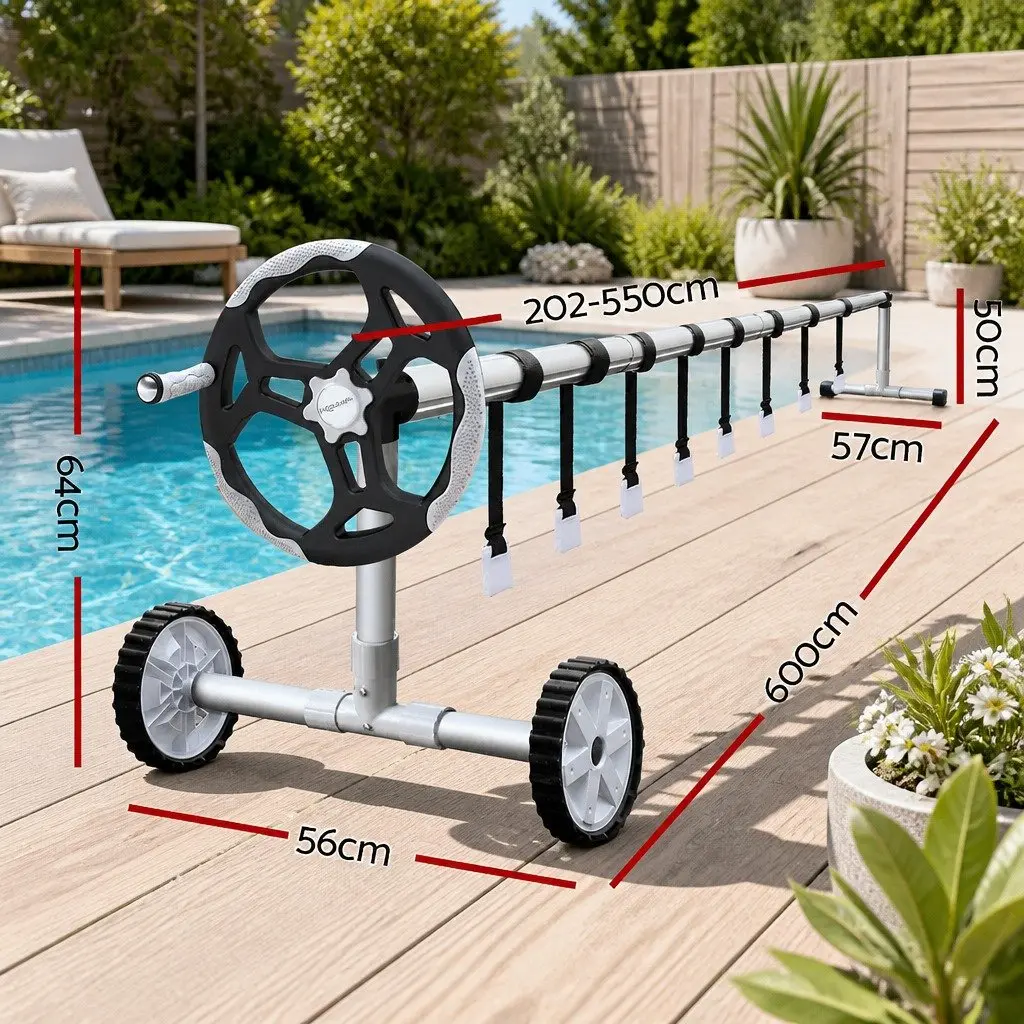 Solar Pool Cover 9.5x5m with Adjustable Aluminium Roller