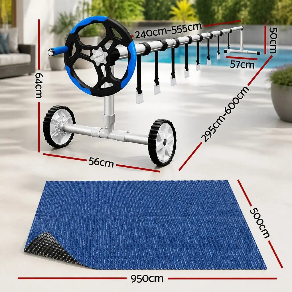 Solar Pool Cover & Aluminium Roller 9.5x5m
