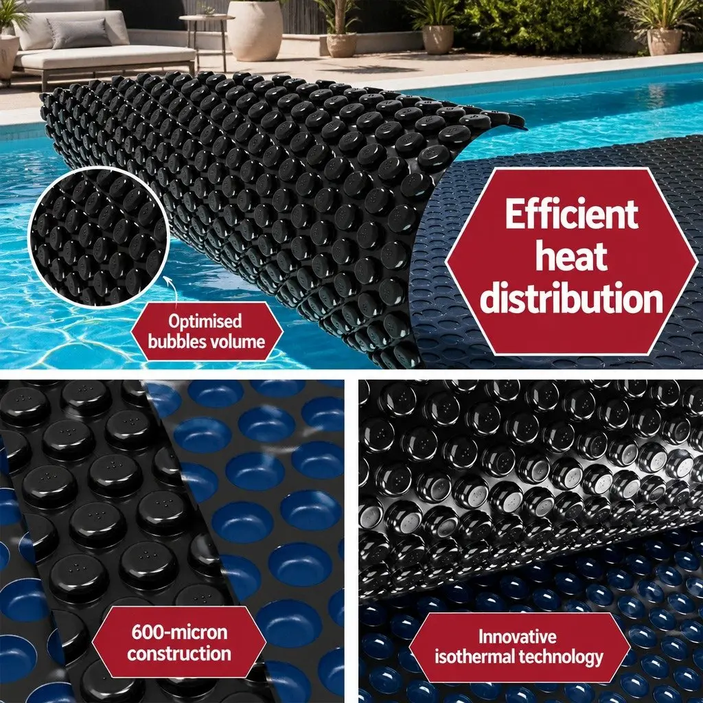 Solar Pool Cover & Aluminium Roller 9.5x5m
