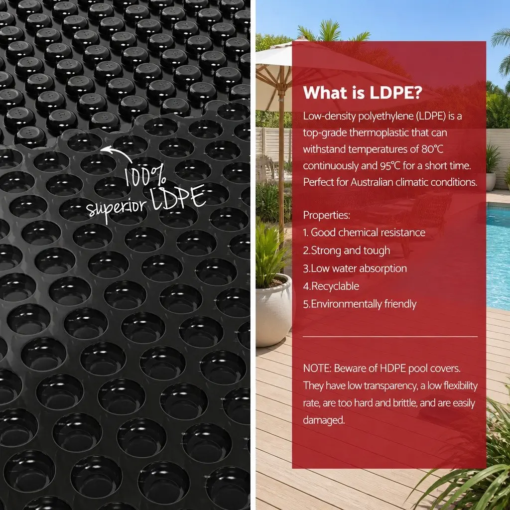 Solar Pool Cover 9.5x5m with Roller System