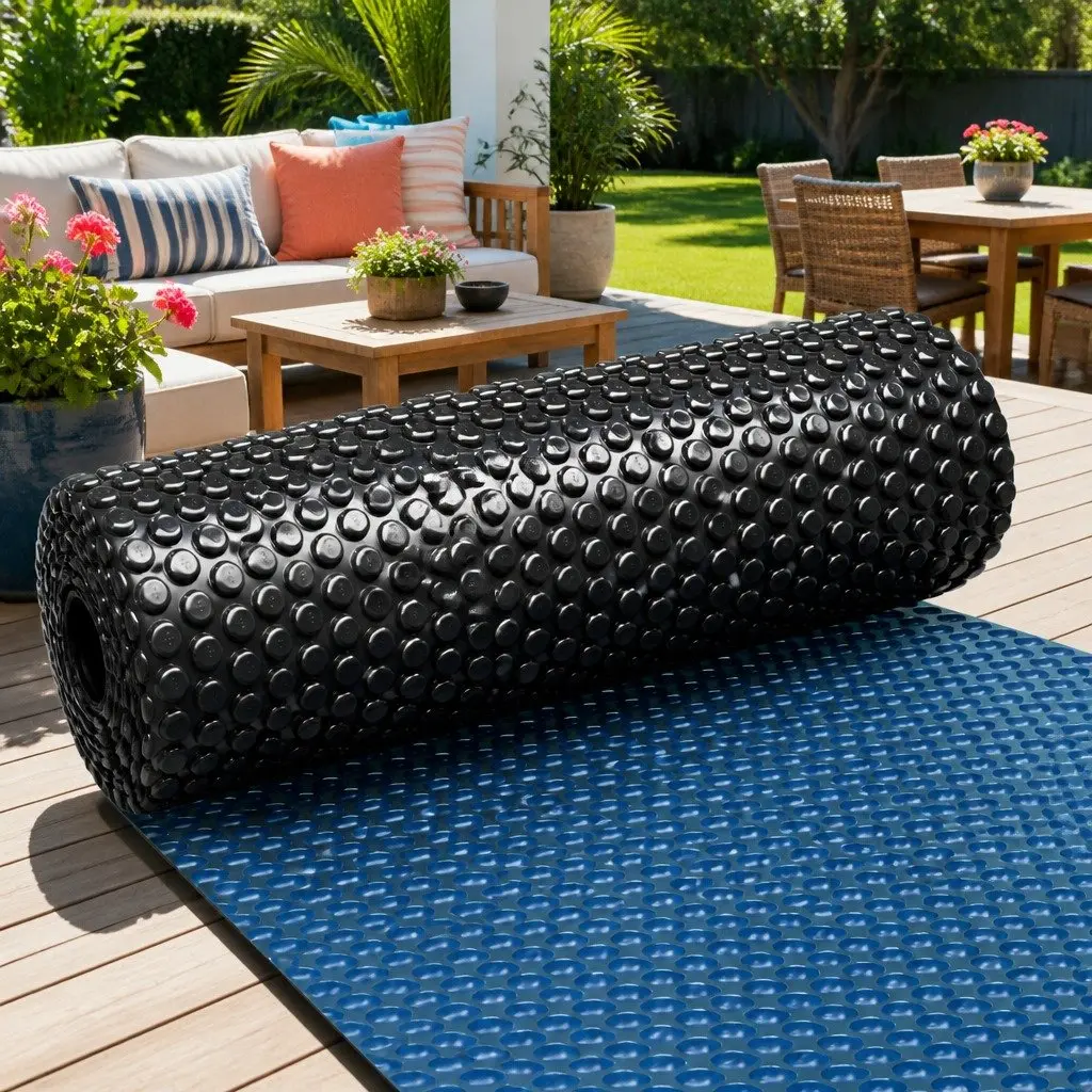 Solar Pool Cover 9.5m x 5m 600 Micron Bubble Swimming Pool Heat Blanket Blue