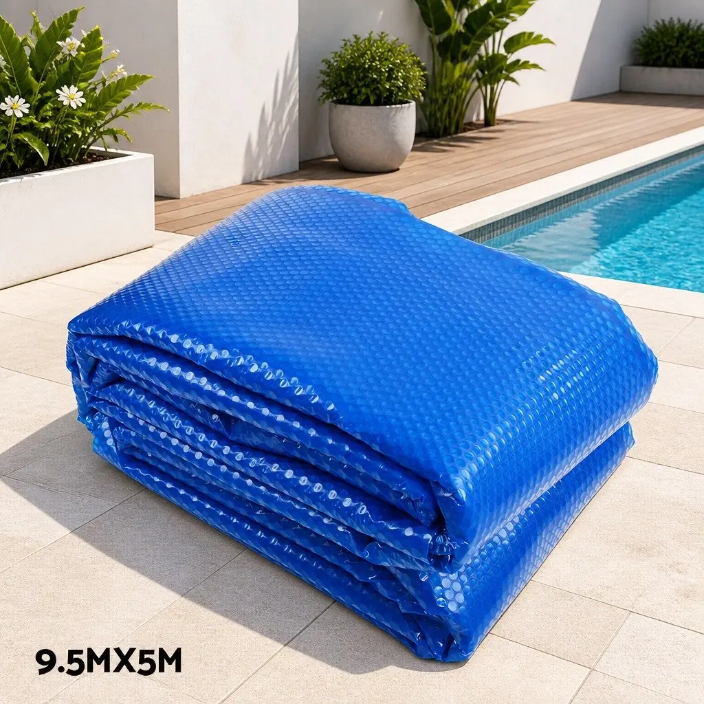 9.5x5m Solar Pool Cover with Aluminium Roller Kit