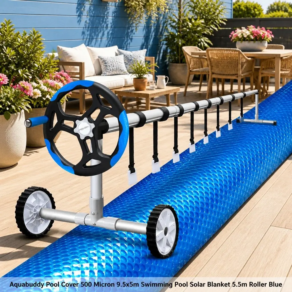 9.5x5m Solar Pool Cover with Aluminium Roller Kit