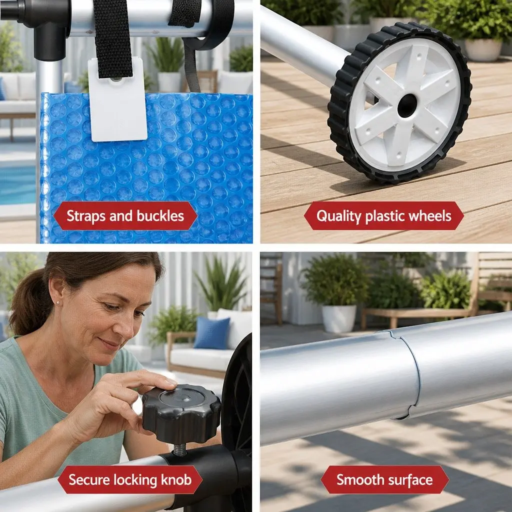 9.5x5m 500 Micron Solar Pool Cover with Roller
