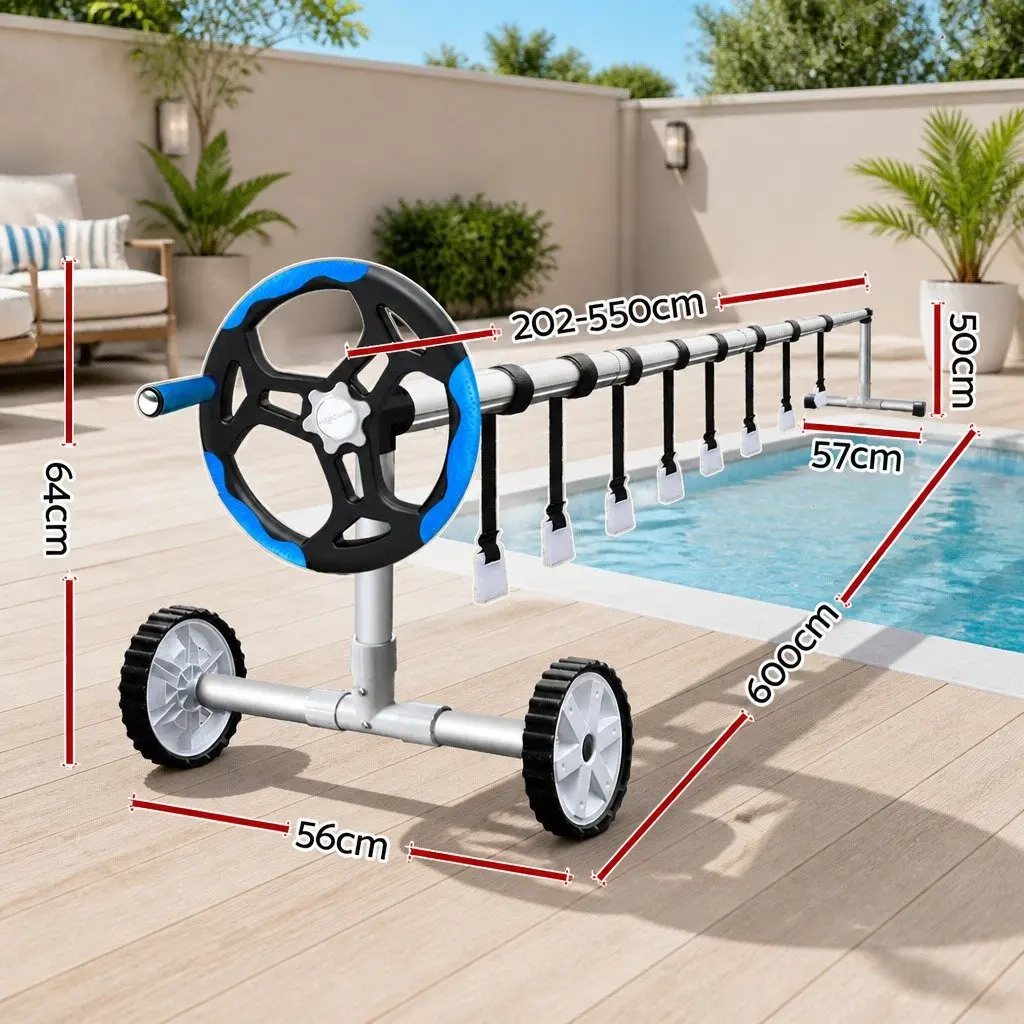 Pool Cover Low-density Polyethylene 9.5x5m Blue with Aluminium Roller 2.95-6m