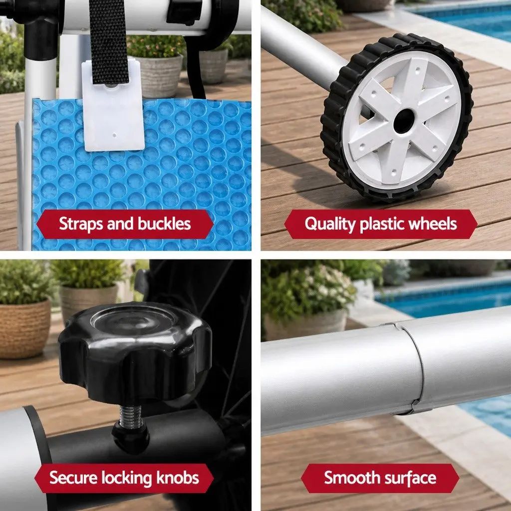 Pool Cover Low-density Polyethylene 9.5x5m Blue with Aluminium Roller 2.95-6m