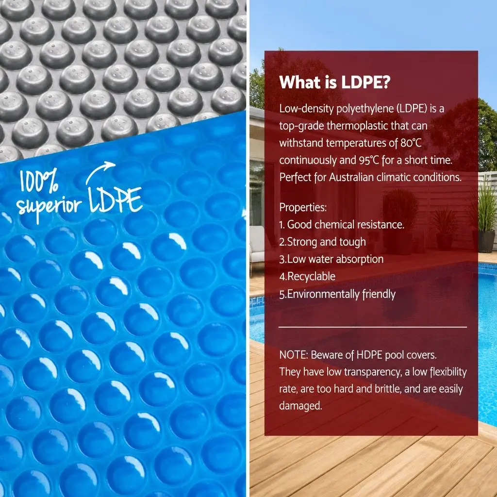 Pool Solar Cover Low Density Polyethylene 9.5x5m Blue Silver Isothermal