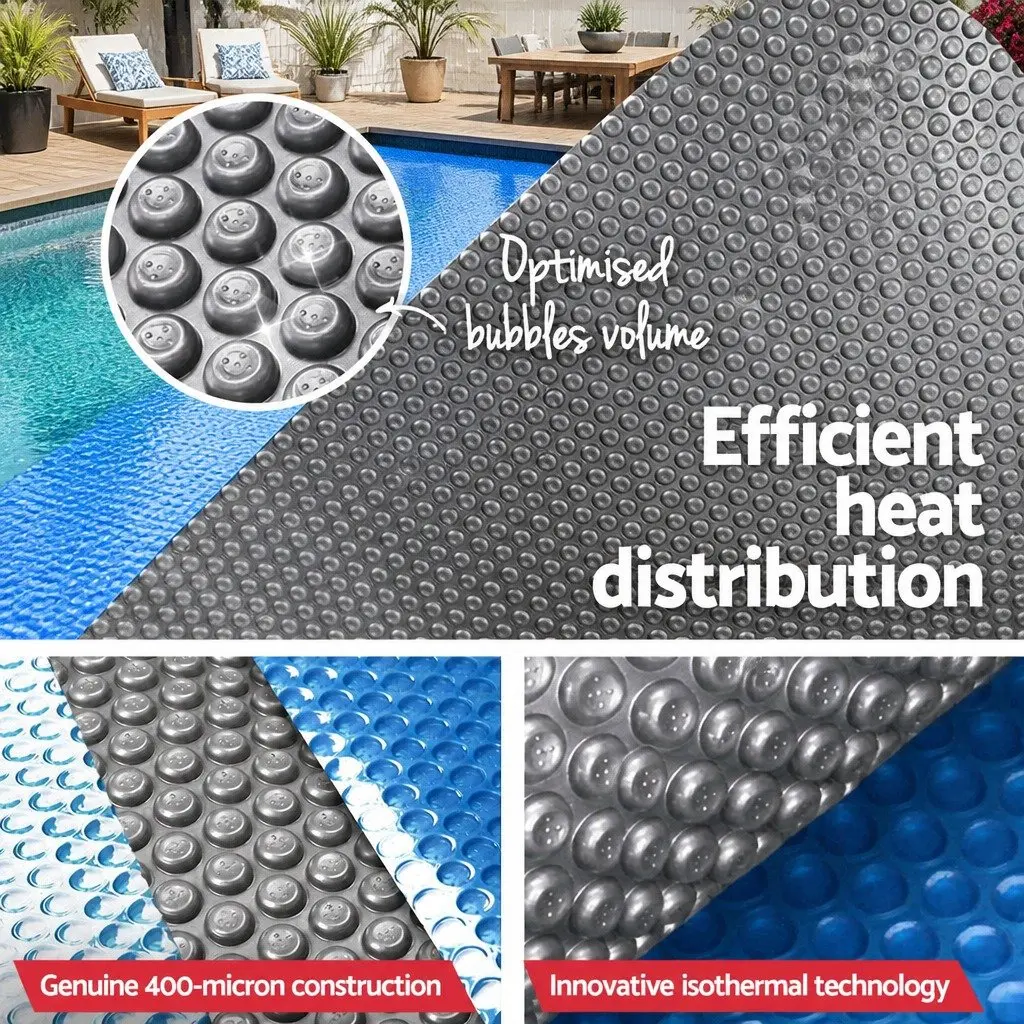 Pool Solar Cover Low Density Polyethylene 9.5x5m Blue Silver Isothermal