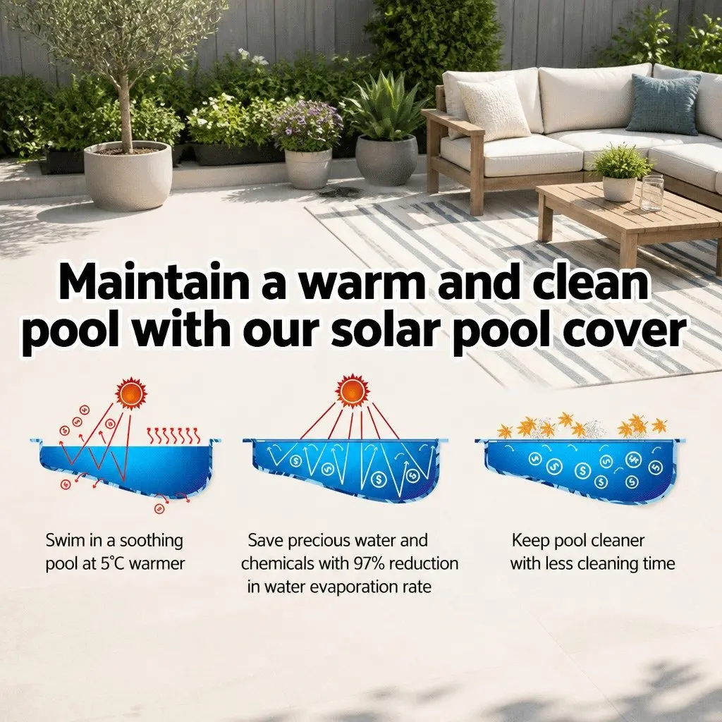 Solar Pool Cover 9.5x5m for Optimal Heating