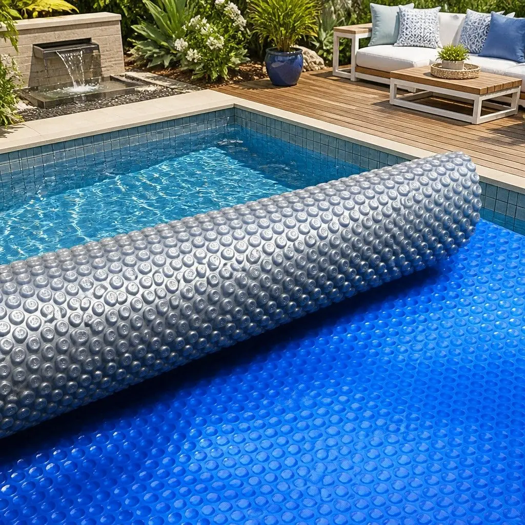 Solar Pool Cover LDPE 9.5m x 5m Blue Silver 400 Micron Bubble Heat Retention