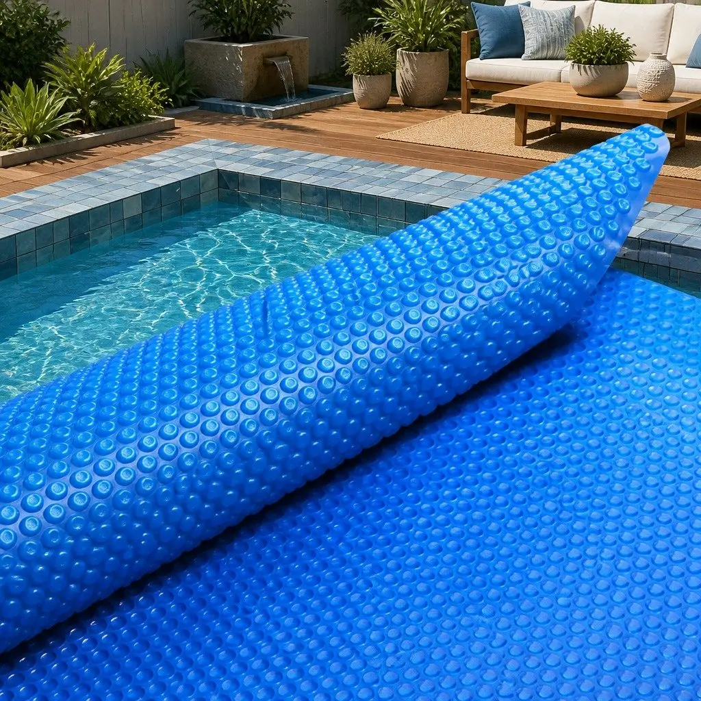 Solar Pool Cover LDPE 9.5m x 5m Blue Silver 400 Micron Bubble Heat Retention