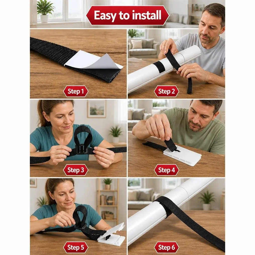 Pool Cover Roller Strap Kit 8PCS