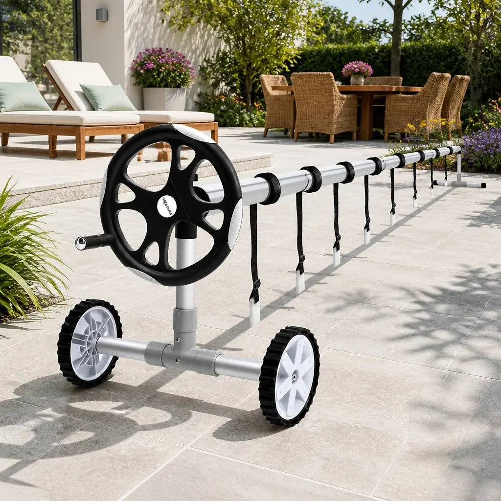 Adjustable Telescopic Pool Cover Roller 6.55m Silver