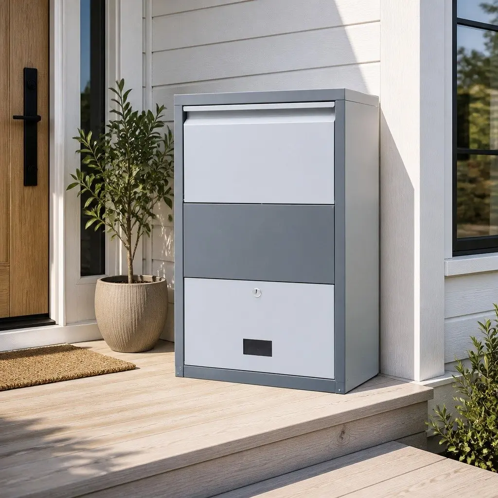 Parcel Drop Box Steel 47cm Grey