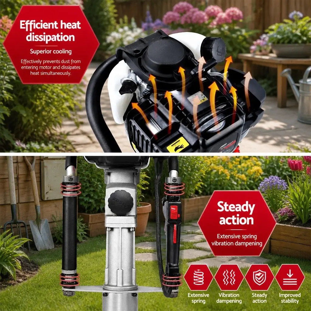 Petrol Post Driver 38CC 4-Stroke Rammer Pile Star Picket Fence Power Tool