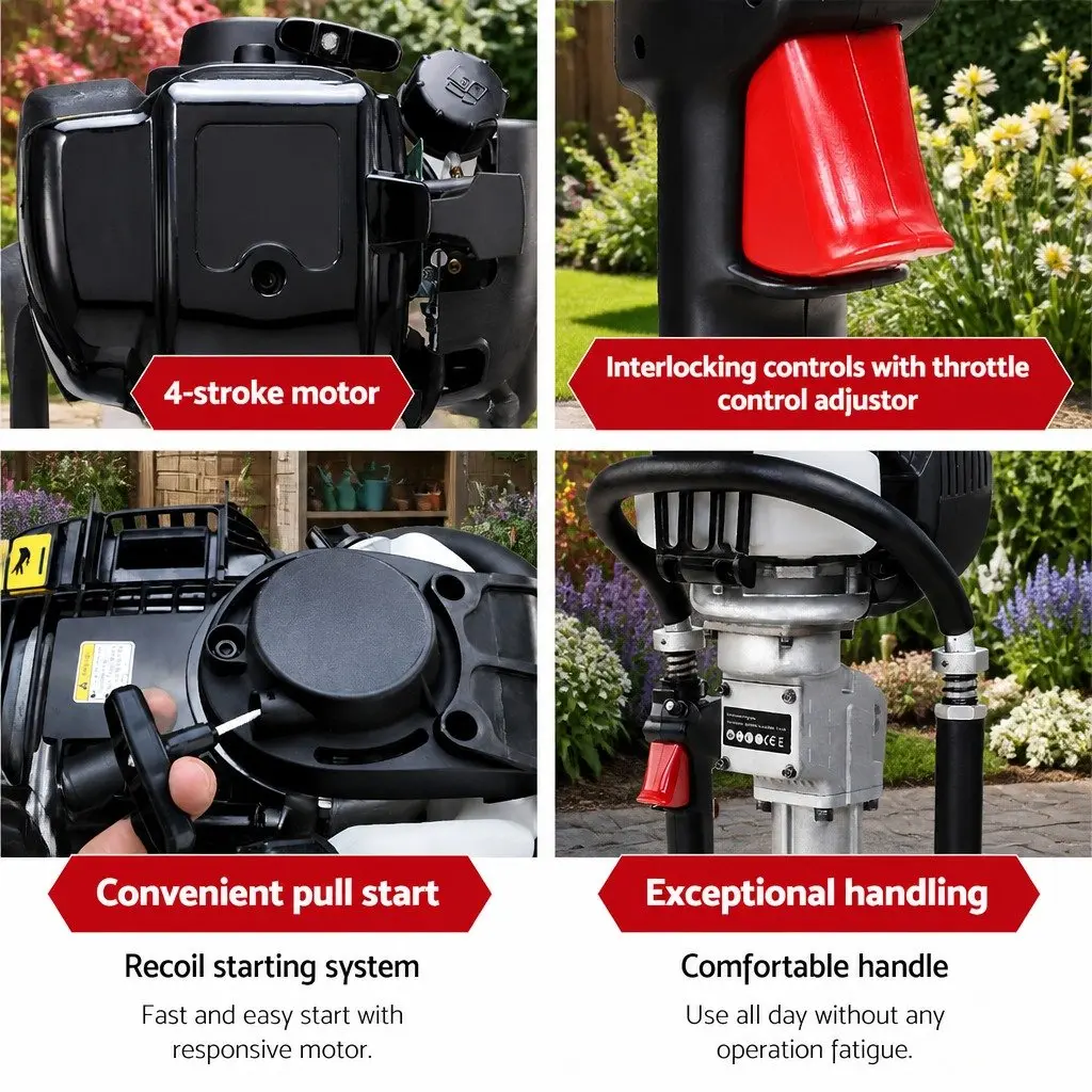 Petrol Post Driver 38CC 4-Stroke Rammer Pile Star Picket Fence Power Tool