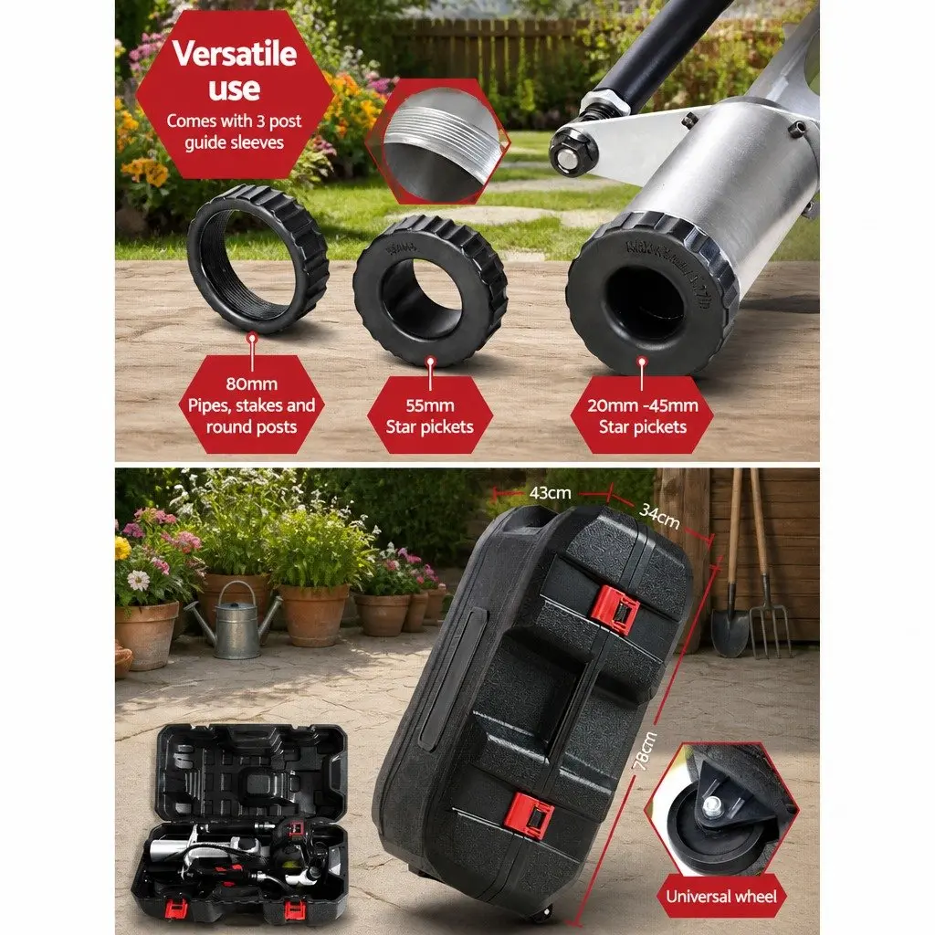 Petrol Post Driver 38CC 4-Stroke Rammer Pile Star Picket Fence Power Tool