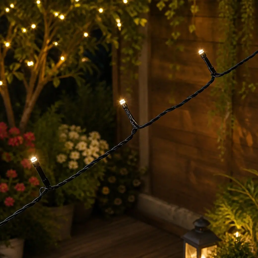 Solar LED String Lights Waterproof 15m Warm White