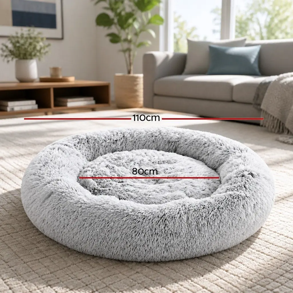 Pet Bed Polyester Extra Large 110cm Light Charcoal