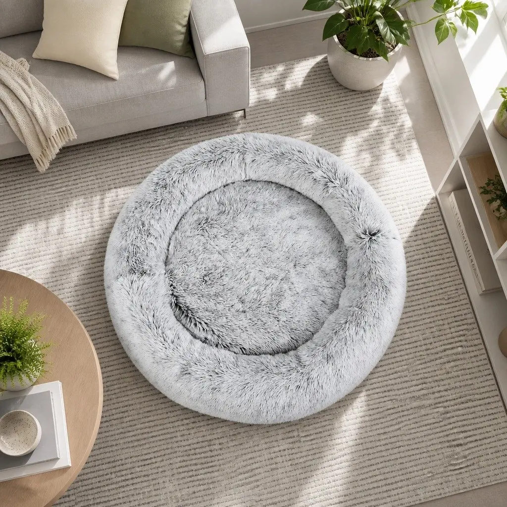 Pet Bed Polyester Extra Large 110cm Light Charcoal